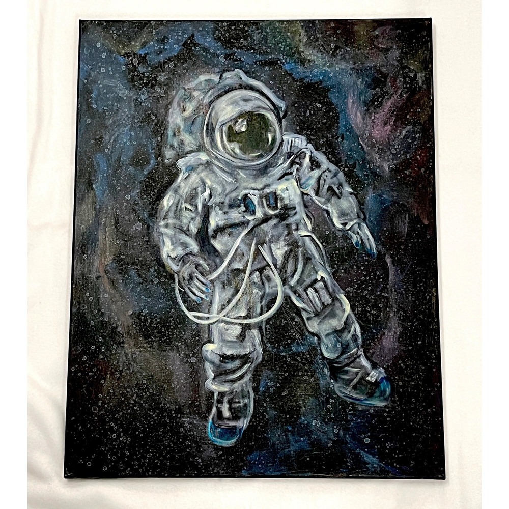 The Astronaut - Original Oil Painting on‎ Canvas NOT A PRINT space traveler art